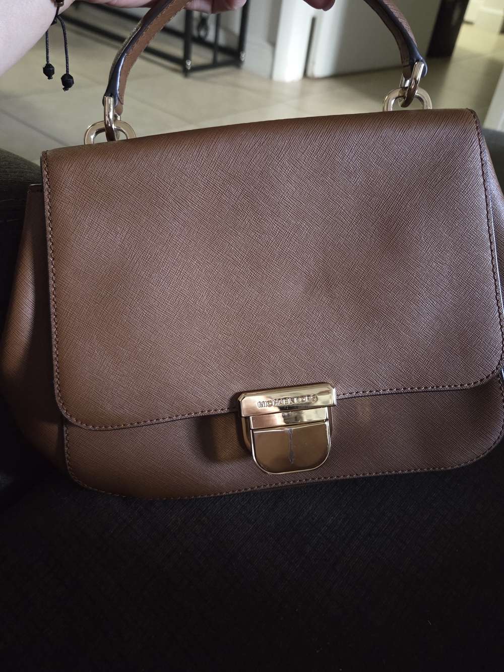 Michael Kors Cognac Leather Top-Handle Satchel with Gold Hardware - Picture 4 of 11